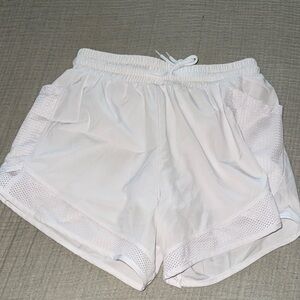 Women’s White Athletic Drawstring Shorts